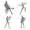 PVC Model with Box Drawing Figure Models for Artists(Female+Male,Grey)