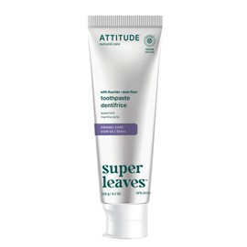 ATTITUDE Enamel Repair Toothpaste with Fluoride, Spearmint Flavor, Vegan & Cruelty-Free, Sugar-Free, Plant & Mineral-Based Ingredients, Clean Oral Care, 4.2 Oz