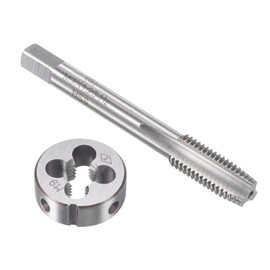 sourcing map M9 x 1.25mm Metric Tap and Die Set, Machine Thread Screw Tap with Round Threading Die, Tap & Die Kit for Nut Screw Bolt Thread Repair