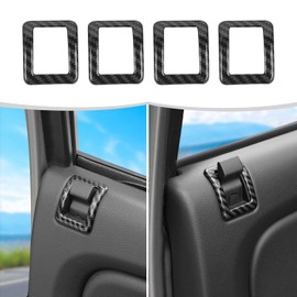 Linskip Door Lock Covers Compatible with Chevy Avalanche Suburban Tahoe Silverado & GMC Yukon Sierra 2007-2013, Door Latch Striker Trim, Interior Accessories(Black Carbon, 4Pcs)