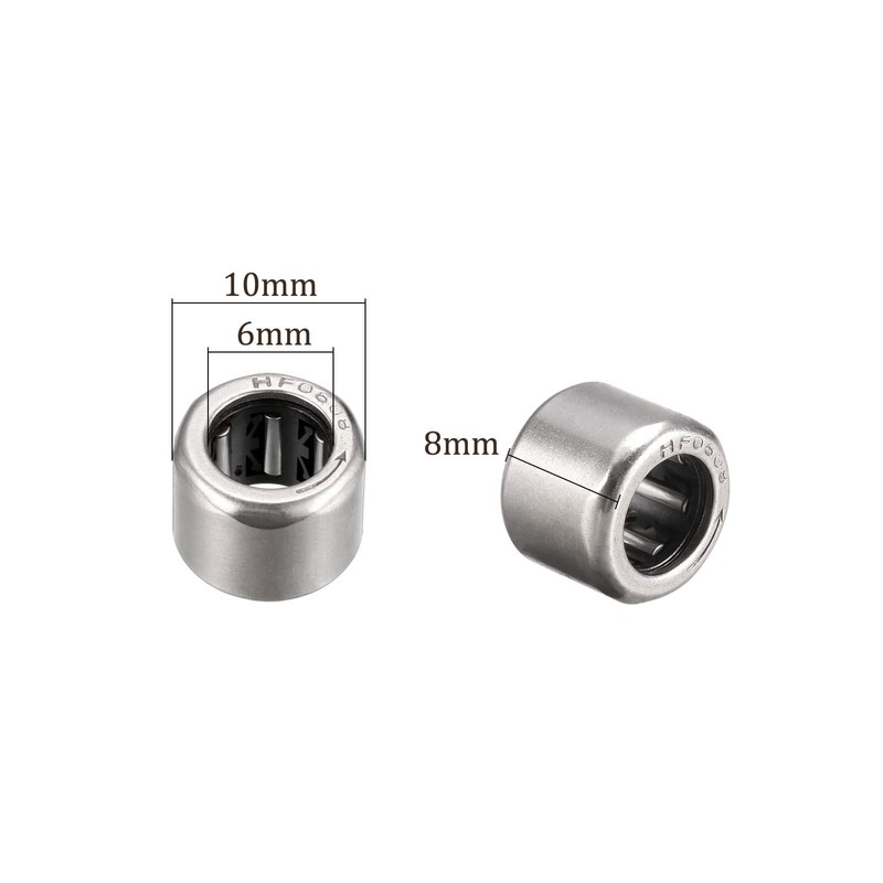 Kozelo 2pcs HF0608 Needle Roller Bearing 6mm x 10mm x