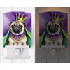 Caroline's Treasures Pug King of Mardi Gras Ceramic Night Light