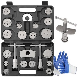 24pcs Brake Caliper Tool, Heavy Duty Disc Brake Caliper Tool Set, Wind Back Kit for Brake Pad Replacement, Master Disc Brake Caliper Tool Kit Fits Most American, European Makes/Models (Black) - Colour: Black