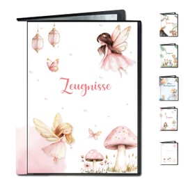 Minilino Certificate Folder 20 Premium Transparent Pockets A4 [Protection and Storage of Certificates] Document Folder for Documents in Primary School | Folder for Certificates (Fairy)