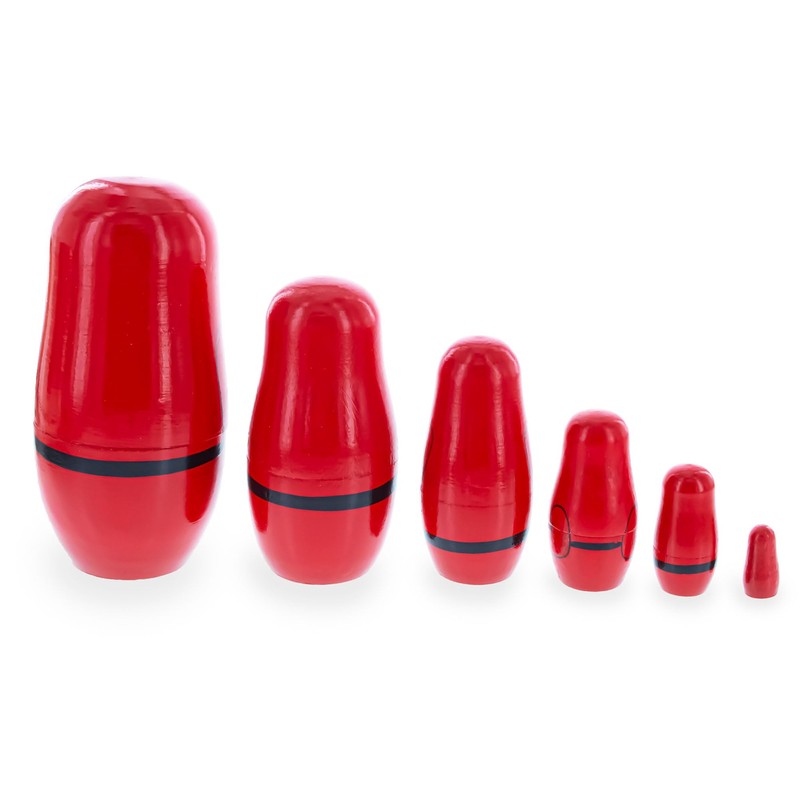 BestPysanky Set of 6 Santa Wooden Nesting Dolls 5.5 Inches