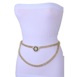 Fashion Women Fashion Belt Hip High Waist Gold Metal Chain Lion Charm Size Plus XL XXL