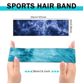Dokpav 5Pcs Diademas Deportivas, Diademas Elásticas para Mujeres y Men, Bandas Elástica para la Cabeza, Bandas de Sudor, Bandas para El Cabello para Yoga, Pilates, Correr, Ciclismo, Fútbol, Tenis
