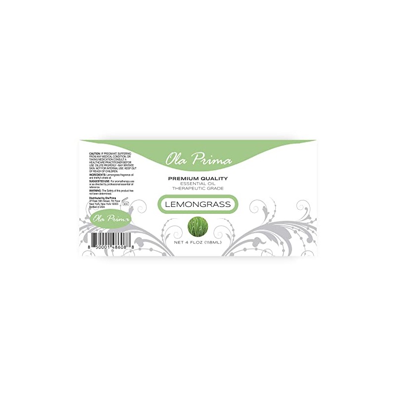 Ola Prima Lemongrass Essential Oil 4 oz Lemon Grass Essential