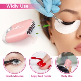 mlogiroa Lash Fan Mini Portable Eyelash Fan Handheld for Eyelash Extension Rechargeable USB C Air Cooling Blower with Built in Sponge Lash Extension Application(Pink)