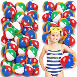 Coopay 30 Pack Mini Beach Balls, 6 Inch Small Inflatable Beach Balls Bulk, Classic Rainbow Beach Balls for Summer Beach Birthday Party Decor Water Fun Swimming Pool Games