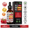 Vitamina B12 Líquida KAKEWEEU Complejo B con Metilcobalamina, para Cerebro