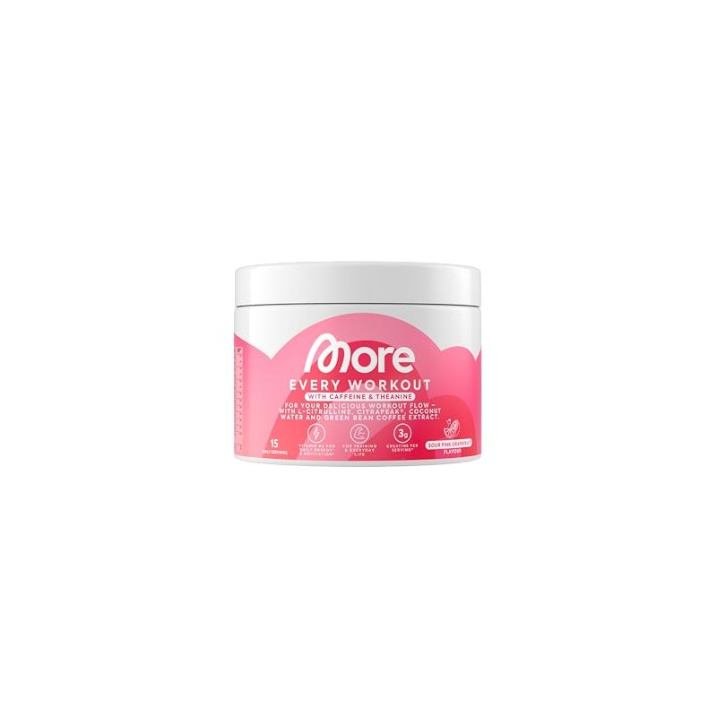 MORE Every Workout, Pink Grapefruit with Caffeine & L Theanine,
