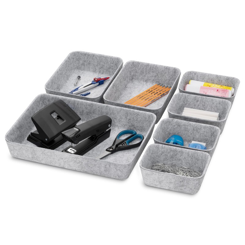 helit H6131082 – Drawer Organiser, 7 Pieces, Felt Storage Box