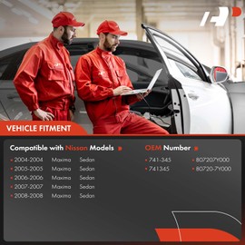 A-Premium Electric Power Window Regulator with Motor Compatible with Nissan Maxima 2004 2005 2006 2007 2008 Sedan, Front Right Passenger Side