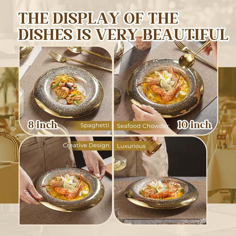 Andaliz 10 Inch Porcelain Dinner Plates Set of 4 -