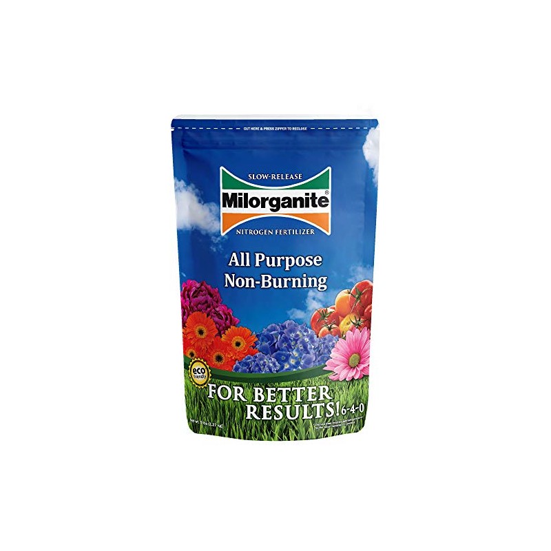 Milorganite All-Purpose Eco-Friendly Slow-Release Nitrogen 6-4-0 Fertilizer, 5 Pound Bag