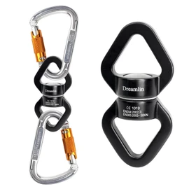 Aerial Trapeze Hardware Rotation for Yoga Straps Aerial Silks and Yoga hammock Aerial Lyra hoop Hanging kit a Single Rig Point Spin (Black set 3)