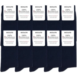 Occulto Men's 100% Cotton Socks, Pack of 10/20, Model: Ingo