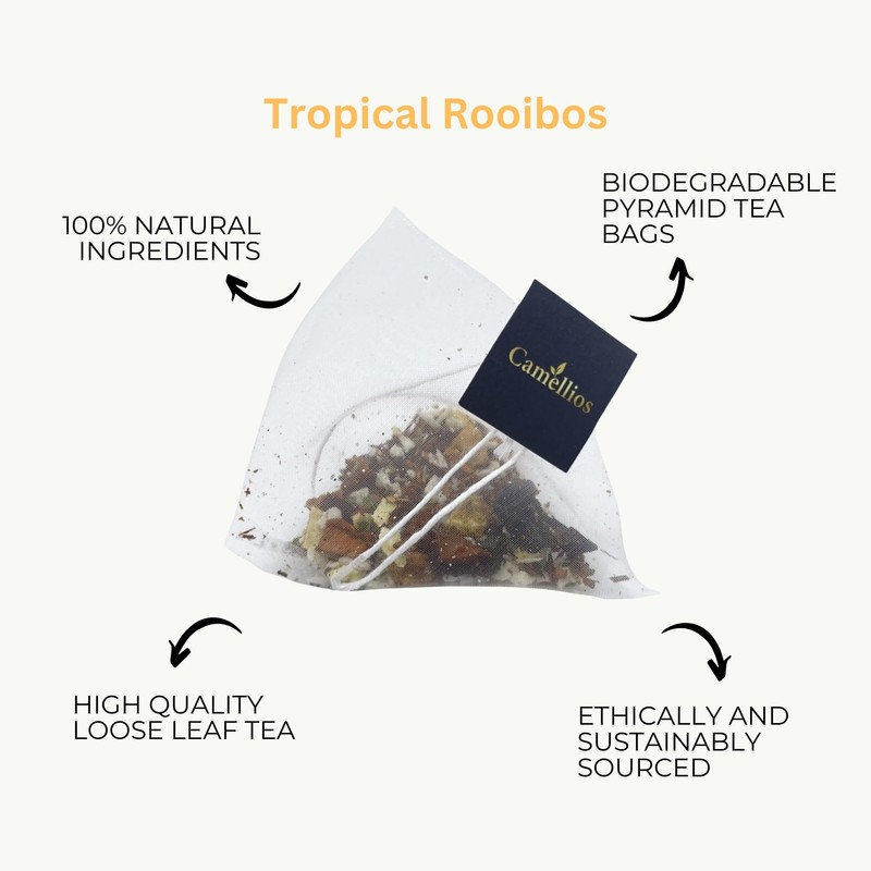 Tropical Rooibos Tea, Pyramid Tea Bags, Herbal Tea, Caffeine Free,