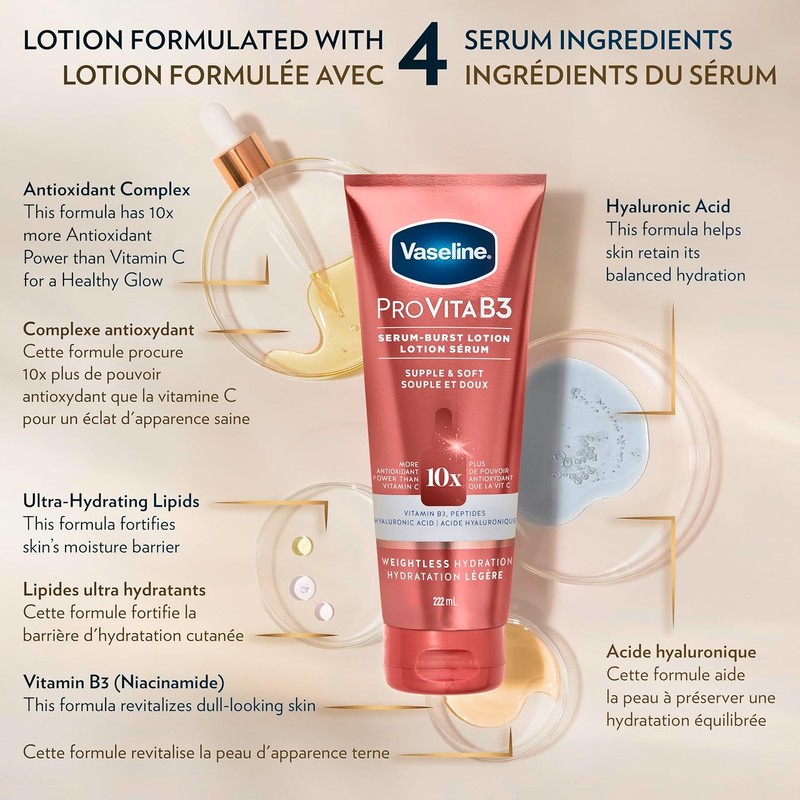 Vaseline Supple & Soft ProVitaB3 Serum Burst Lotion: 10x Vitamin