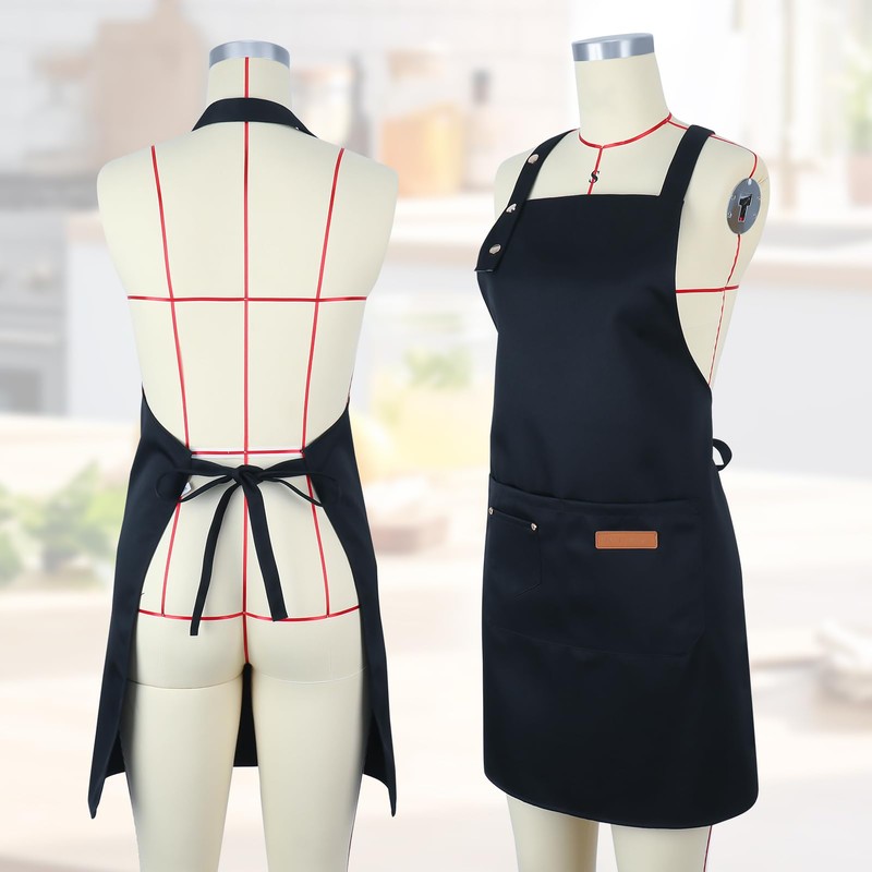 Invalidism 2 Pack Apron for Women, Adjustable Kitchen Cooking Apron