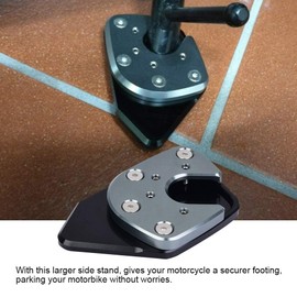 Delaman Motorcycle Anti-Slip Side Stand Pad, Kickstand Extension Pad Enlarge Compatible with Honda NC750X 17-18 (Color : Gray)