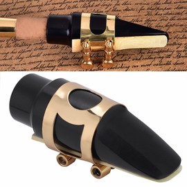 5-in-1 Saxophone Mouthpiece Kit, ABS Mouthpiece with Cap & Metal Buckle & Reed & Pads Musical Instruments