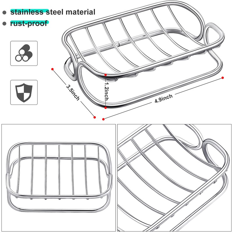 Patelai Soap Dish Stainless Steel Bathroom Bar Soap Holder for