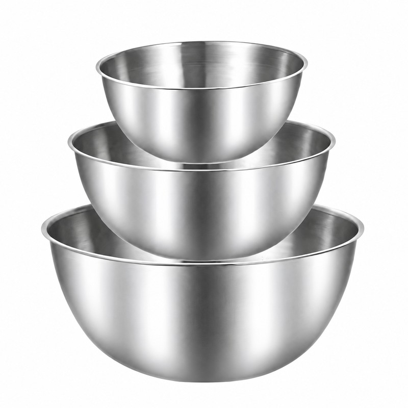 Stainless Steel Mixing Bowls Set for Kitchen Prep – 3-Piece