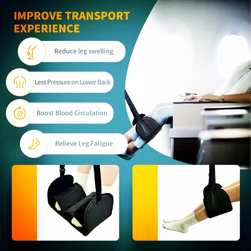 Airplane Footrest - Travel Foot Rest (Memory Foam), Airplane Travel