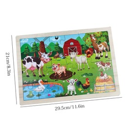 Set of 4 Packs Wooden Animals 24-PC Jigsaw Puzzles Wood Jigsaw Puzzles for Kids 3+ Years up Preschool Educational Puzzles Boards Toys Gifts