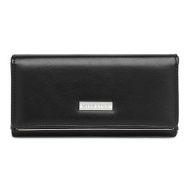 Miss Lulu Women's PU Wallet with 14 Card Slots, Large Capacity Purse in 3 Colours, Zipper Pocket and Metal Trim, Elegant and Practical for Daily Use