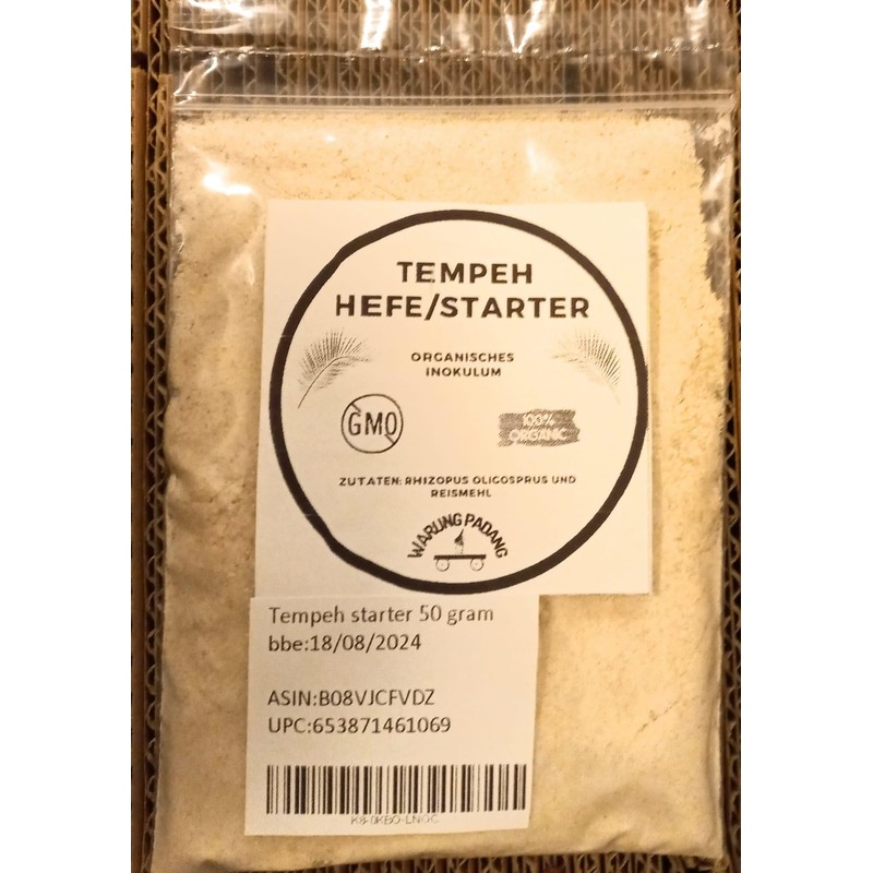 Tempeh Starter/Live Culture/Ragi Tempe/Inokulum-Non GMO-Halal 50 Gram
