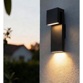 YUBOEL Modern Outdoor Wall Sconce Matte Black Waterproof LED Wall Light