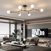 JERANDO Black and Gold Semi Flush Mount Ceiling Lighting Fixture,