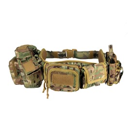 5 in 1 Tactical Duty Padded Belts for Law Enforcement Modular Heavy Equipment Police Duty Utility Belt with Pouches (CP)