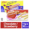 Apollo Malaysia Chocolate Strawberry Flavour Cream Wafer Biscuit Teatime Snack