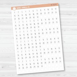 6 Months of Mini Date Dot Covers Planner Stickers | F14 Square | B-732-B