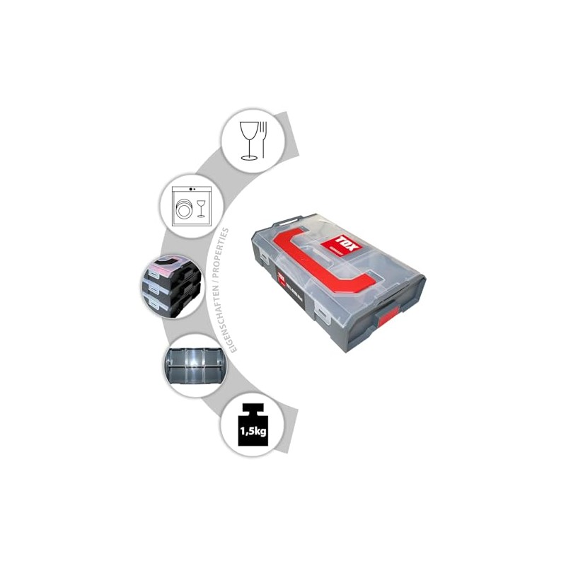 TOX L-BOXX Mini M, effective, compact, clear sorting box for