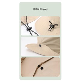 Su.B Sonnenhut, Faltbar, Fischerhut für Herren und Damen, Schnelltrocknend, Leicht, Verstellbare Größe 52–58 cm – Beige