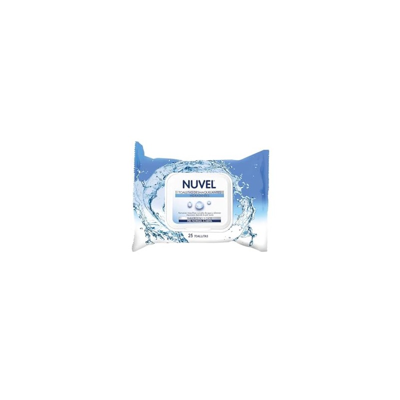 Nuvel Toallitas Desmaquillantes Hidratantes para Rostro y Ojos, 25 Piezas