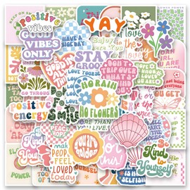 100pcs Cute Preppy Stickers Pack for Girls Women Kids Vinyl Waterproof Aesthetic Stickers for Water Bottles Laptop Phone Pink Aesthetic Preppy Stuff, Things, Inspirational Positive Motivational Decals