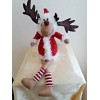 Delton Christmas Santa Moose Doll Shelf Sitter Delton 15" New