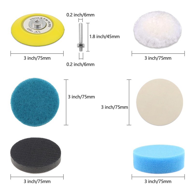 Car Headlight Restoration Kit, 3 Inch Car Polishing Sanding Discs