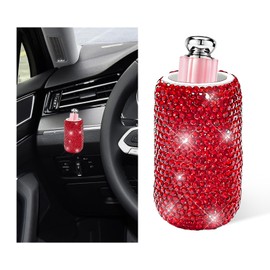 NYTKL Upright Car Chapstick Holder, Bling Rhinestone Lipstick Organizer Vehicle Lip Balm Holder, Insulating Auto Upright Lip Balm Mount Sparkling Interior Decor for Women Girls (Red)