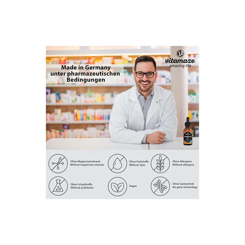 Burxoe Vitamin B12 Drops 500 mcg, Vegan High Dose Drops,