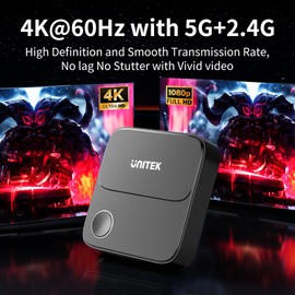 Unitek Wireless HDMI Display Dongle Adapter - 2.4G/5G 4K Miracast/Airplay Adapter, Wi-Fi HDMI for TV/Projector/Monitor, 4K@60HzScreen Casting for Miracast/iOS/Mac OS/Airplay/Android/Windows/DLNA