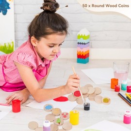 1 Inch Round Wooden Discs, 50PCS Unfinished Blank Wood Pieces for Crafts Unfinished Wood Crafts Small Wooden Circles for Crafts Wood Cutouts Christmas Ornaments for Craft and Decoration