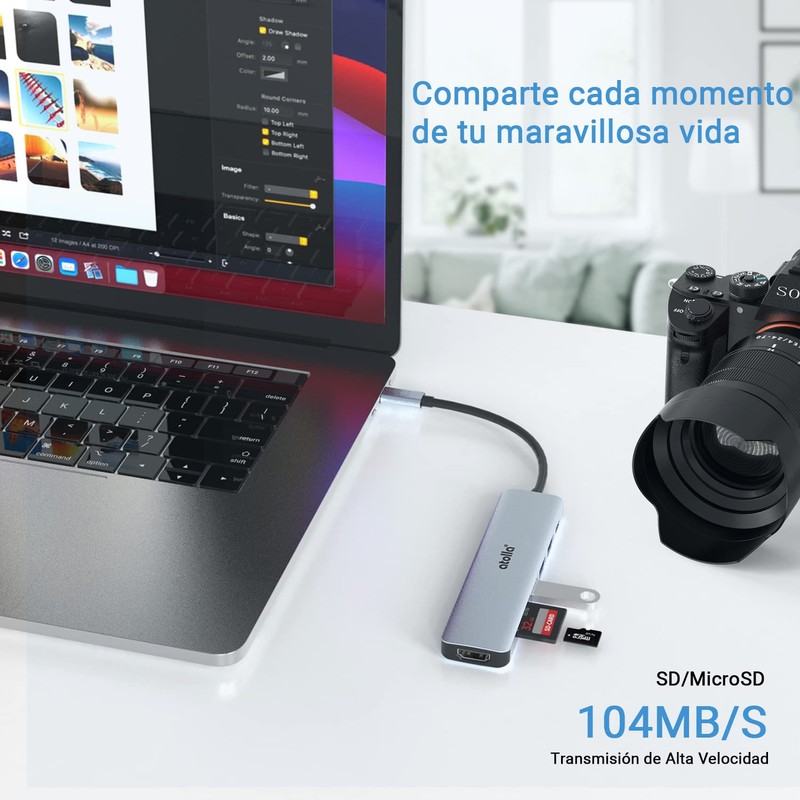 atolla USB C HUB, 7 en 1 Adaptador USB C