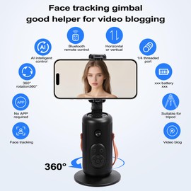 Auto 360° Face Tracking Tripod, Phone Holder with Base, Live Broadcast/Video Conference/Vlog Artifact, Gesture Control, with Multi-Color Temperature Fill Light, Compatible with iOS/Android.